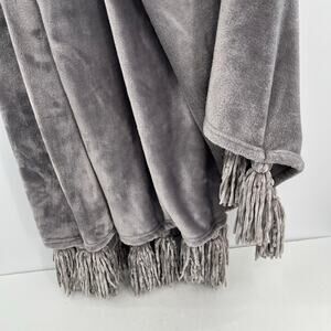 Velvet velour tassel fringe soft and cozy throw 50x70
